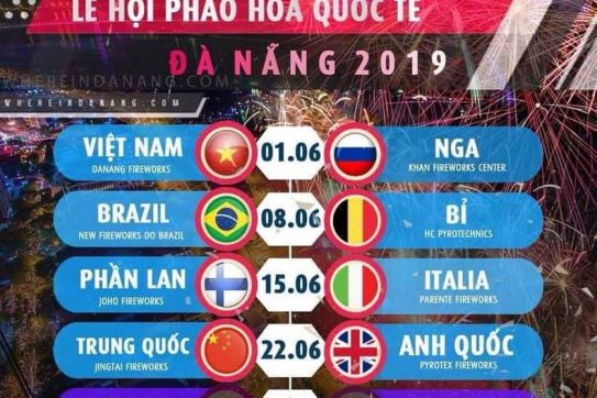 LỊCH BẮN PHÁO HOA QUỐC TẾ ĐÀ NẴNG 2019